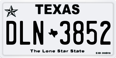 TX license plate DLN3852