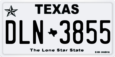 TX license plate DLN3855