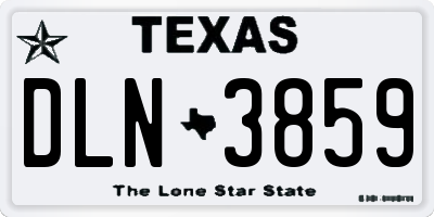 TX license plate DLN3859