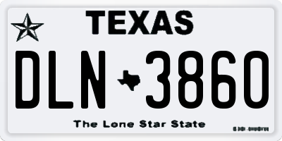TX license plate DLN3860
