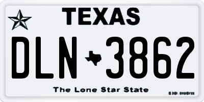 TX license plate DLN3862