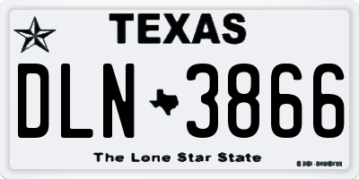 TX license plate DLN3866
