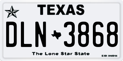 TX license plate DLN3868