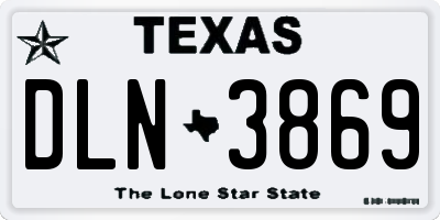 TX license plate DLN3869