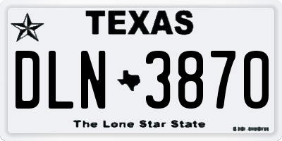 TX license plate DLN3870
