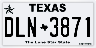 TX license plate DLN3871
