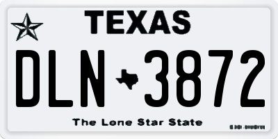 TX license plate DLN3872