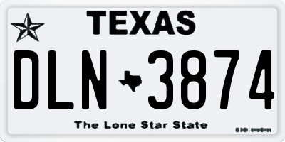 TX license plate DLN3874
