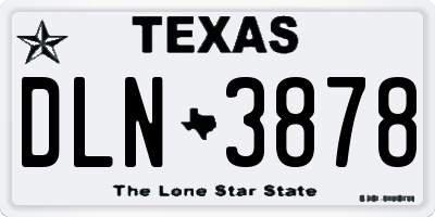 TX license plate DLN3878