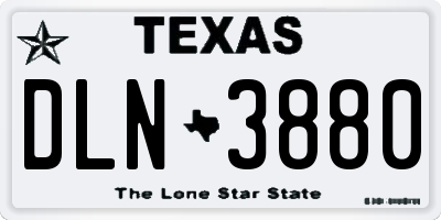 TX license plate DLN3880