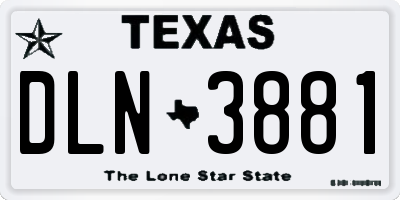 TX license plate DLN3881