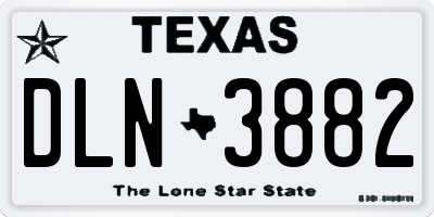 TX license plate DLN3882