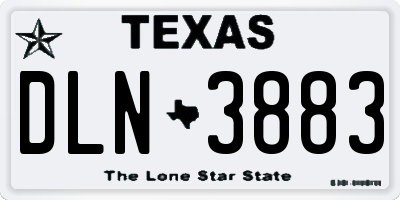 TX license plate DLN3883