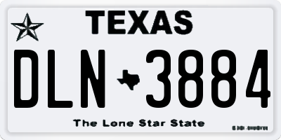 TX license plate DLN3884