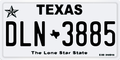 TX license plate DLN3885