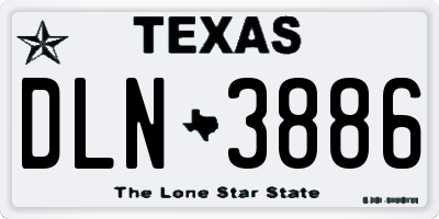 TX license plate DLN3886