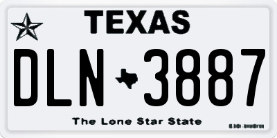 TX license plate DLN3887