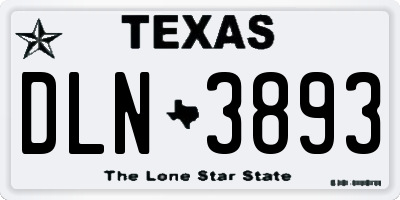 TX license plate DLN3893