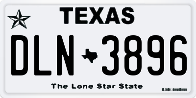 TX license plate DLN3896