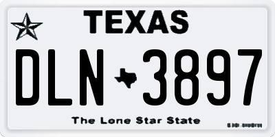 TX license plate DLN3897