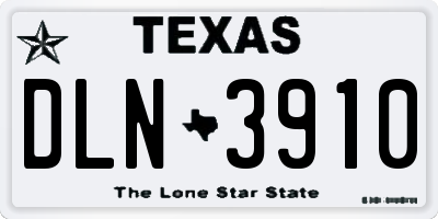 TX license plate DLN3910