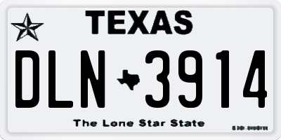TX license plate DLN3914
