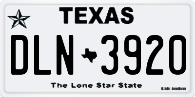 TX license plate DLN3920