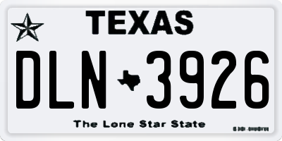 TX license plate DLN3926