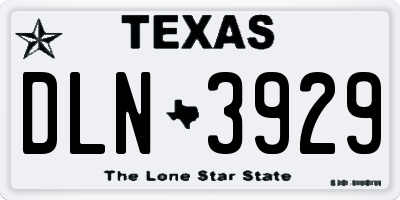 TX license plate DLN3929