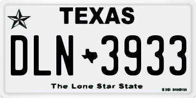 TX license plate DLN3933