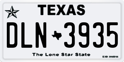 TX license plate DLN3935