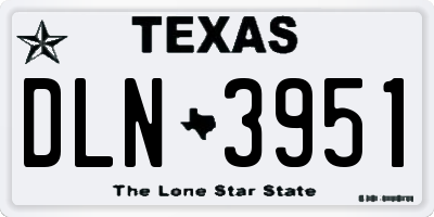 TX license plate DLN3951