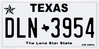 TX license plate DLN3954