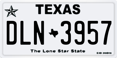TX license plate DLN3957