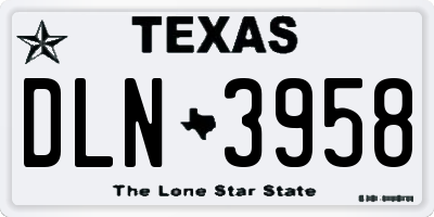 TX license plate DLN3958