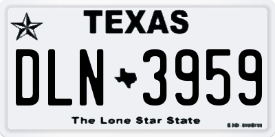 TX license plate DLN3959