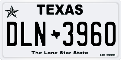 TX license plate DLN3960