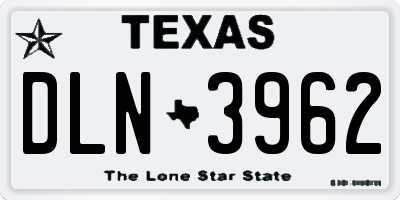 TX license plate DLN3962