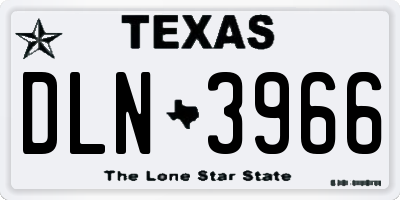 TX license plate DLN3966