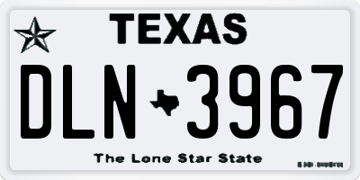 TX license plate DLN3967