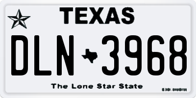TX license plate DLN3968
