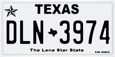 TX license plate DLN3974