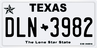 TX license plate DLN3982