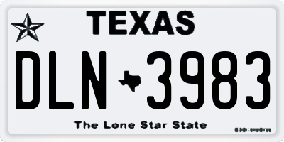 TX license plate DLN3983