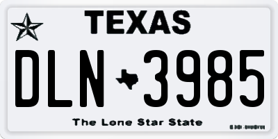 TX license plate DLN3985
