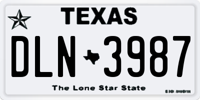 TX license plate DLN3987