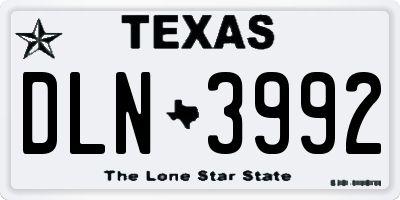 TX license plate DLN3992