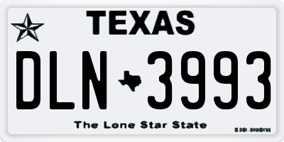 TX license plate DLN3993