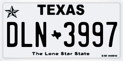 TX license plate DLN3997