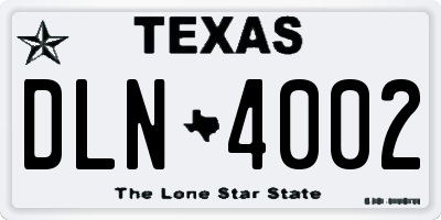 TX license plate DLN4002